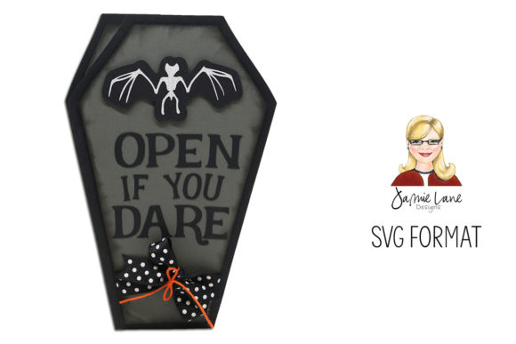 Gothic Halloween Card Svg Coffin
