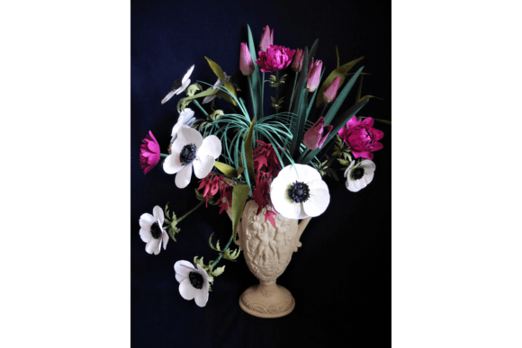 Ostara Paper Flower Bouquet SVG Urn
