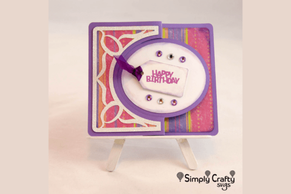 Oval Swing Birthday Pop Up Card SVG