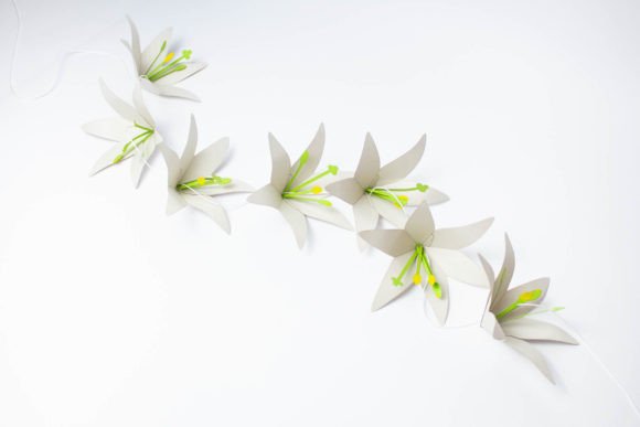 Lilies Paper Flower Wall Decor SVG Garland