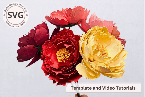 Tree Bloom Paper Peony SVG Template
