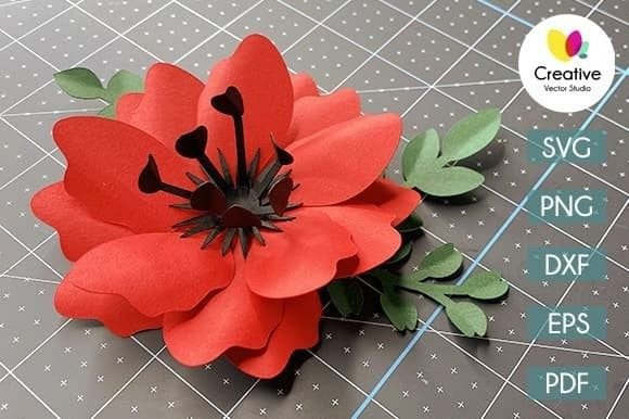 Easy Paper Flower SVG Template