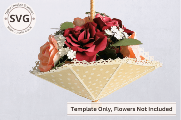 Umbrella Paper Flower Bouquet SVG Holder