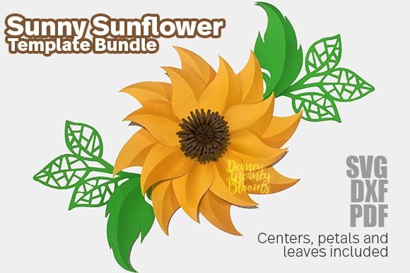Sunny Paper Sunflower SVG Template
