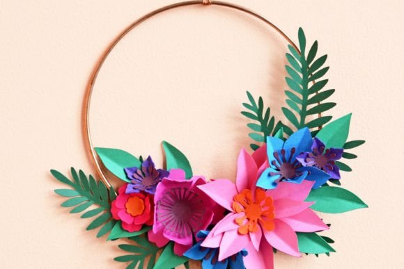 Mini Hoop Paper Flower Wall Decor SVG