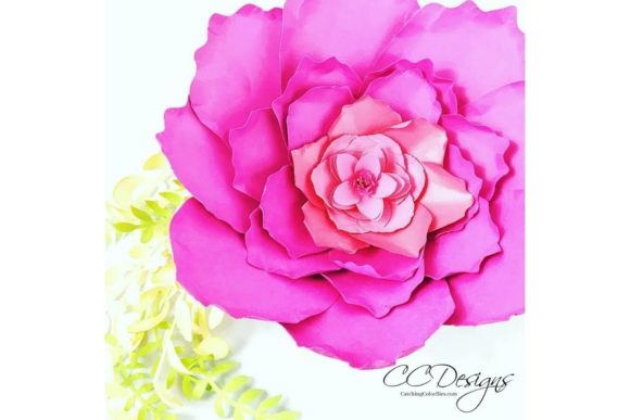 Giant Paper Peony SVG With Jewel Center
