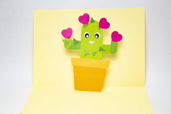 Cacti In Love Pop Up Card Svg Template