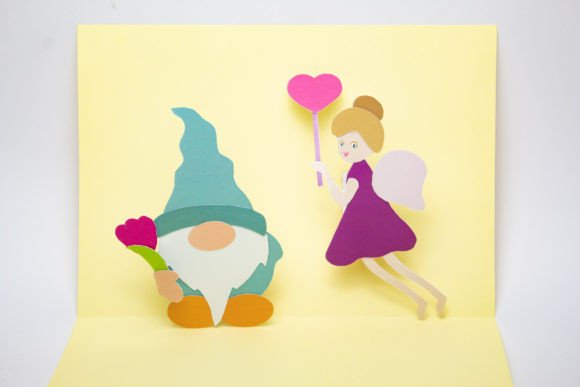 Gnome Fairy Pop Up Card Svg Template