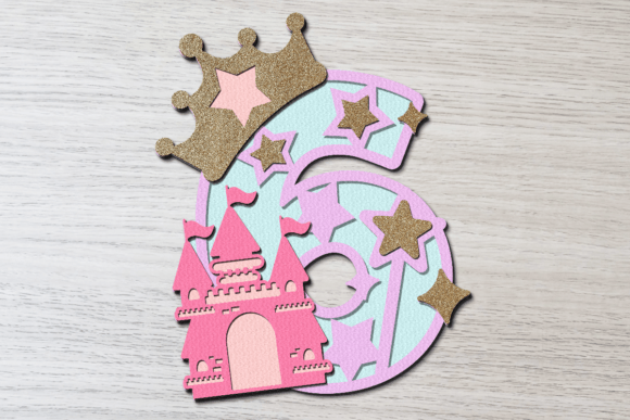 Princess Castle Birthday Numbers SVG Set