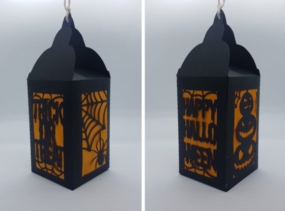 Hanging Halloween Paper Lantern SVG Pumpkin