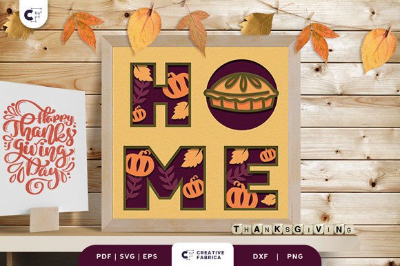Pumpkin Pie New Home Shadow Box Svg Decor