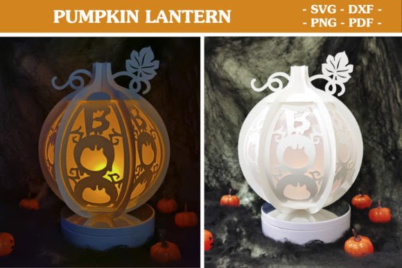Pumpkin Halloween Paper Lantern SVG Glow