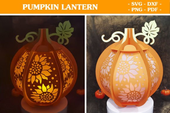 Sunflower Pumpkin Svg Lantern Decor