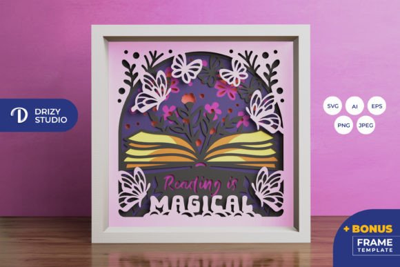 Reading Is Magical Shadow Box Svg Bloom