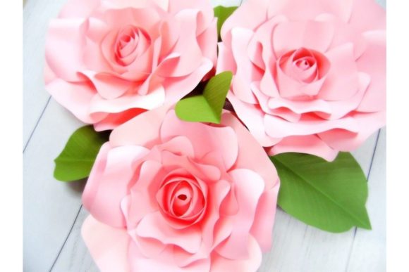 Small Regina Paper Rose SVG Template