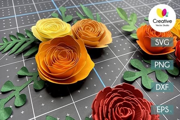 Rolled Paper Flower SVG Bundle