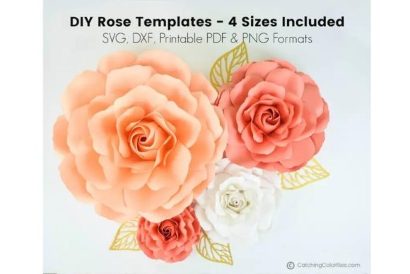 Ella Style Paper Rose SVG Template