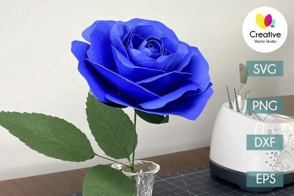 Realistic Paper Rose SVG Template