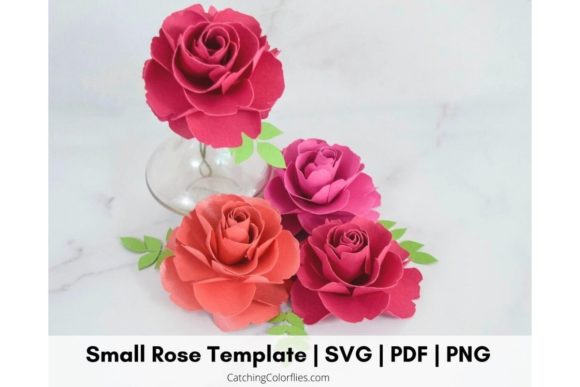 Ruby Paper Rose SVG Flower Template