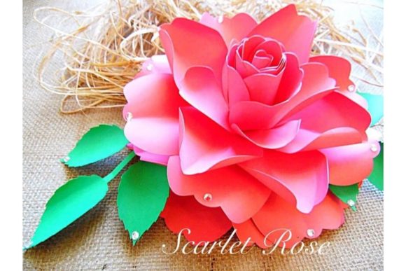Scarlett Giant Paper Rose SVG Template