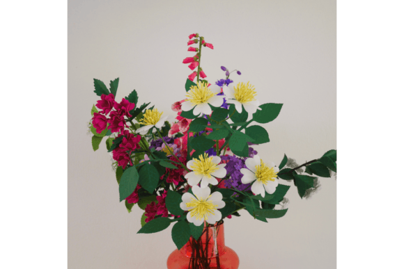 Silvia Paper Flower Bouquet SVG Vase