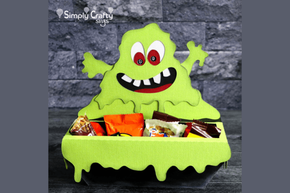 Slimy Halloween Treat Box SVG Monster