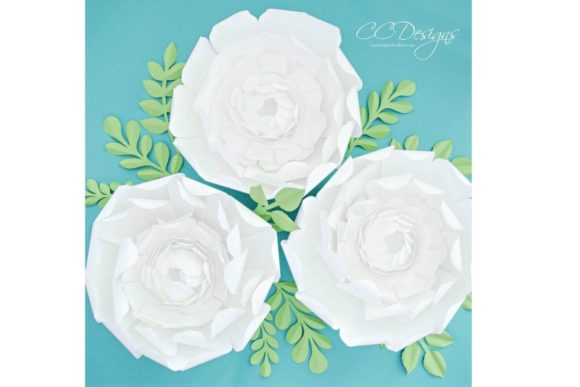 Snow Giant Paper Peony SVG Template