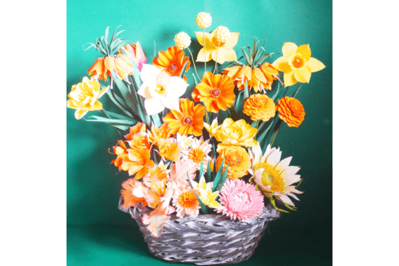 Sol Paper Flower Bouquet SVG Basket
