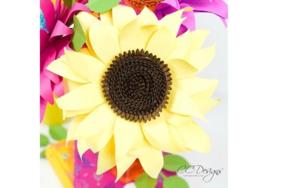 Mini Paper Sunflower SVG Stem Template