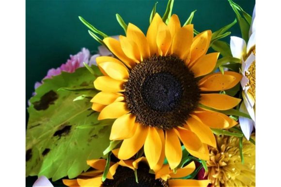 Suntastic Yellow Paper Sunflower Svg Templates
