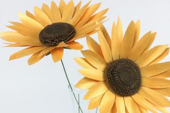 Realistic Paper Sunflower SVG Home Accent