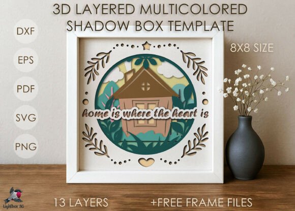 Sweet New Home Shadow Box Svg Cottage