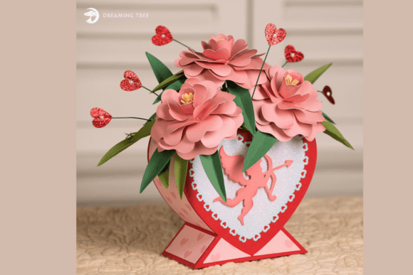 Sweetheart Paper Flower Centerpiece SVG Camellia