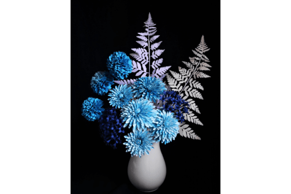 Tara Paper Flower Bouquet SVG In Blue