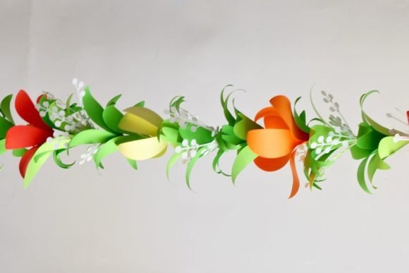 Tropical Paper Flower Wall Decor SVG Garland