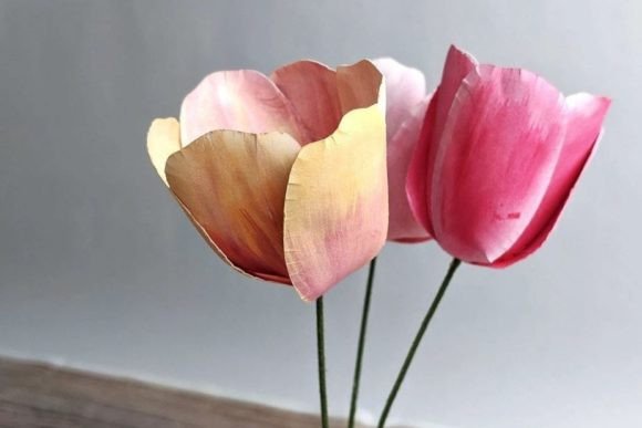 Realistic Paper Tulip SVG Flower Decor