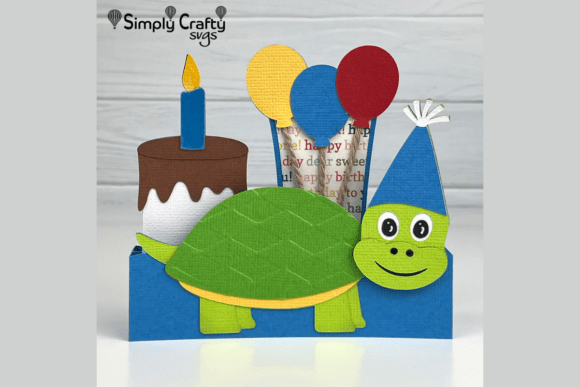 Turtle Kids Birthday Svg Box Card