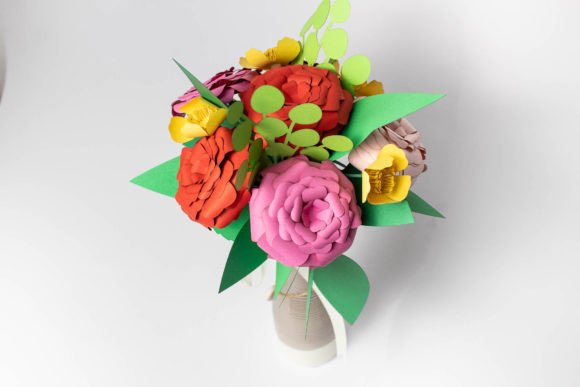 Valentine Paper Flower Bouquet SVG Buttercups
