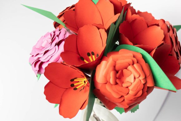 Valentine Bouquet Paper Tulip SVG Template