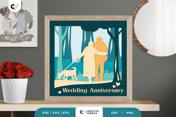 Wedding Anniversary Shadow Box Svg Keepsake
