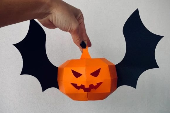 Winged Pumpkin SVG Halloween Decor