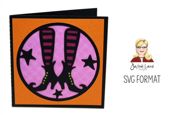 Witch Circle Halloween Card Svg Design