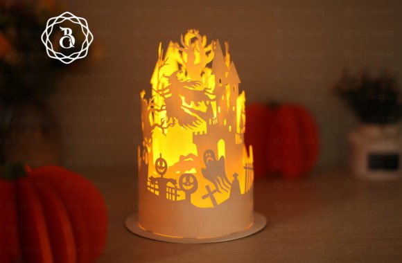 Witch Halloween Paper Lantern SVG Glow