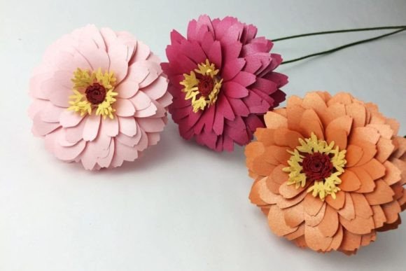 Zinnia Paper Flower SVG Craft