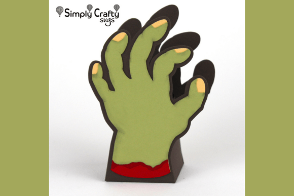 Zombie Hand Halloween Treat Box Svg