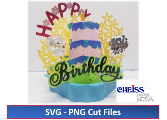 Cake Surprise Birthday Pop Up Card SVG Set