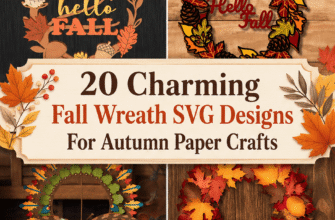 20 Charming Fall Wreath SVG Designs For Autumn Paper Crafts