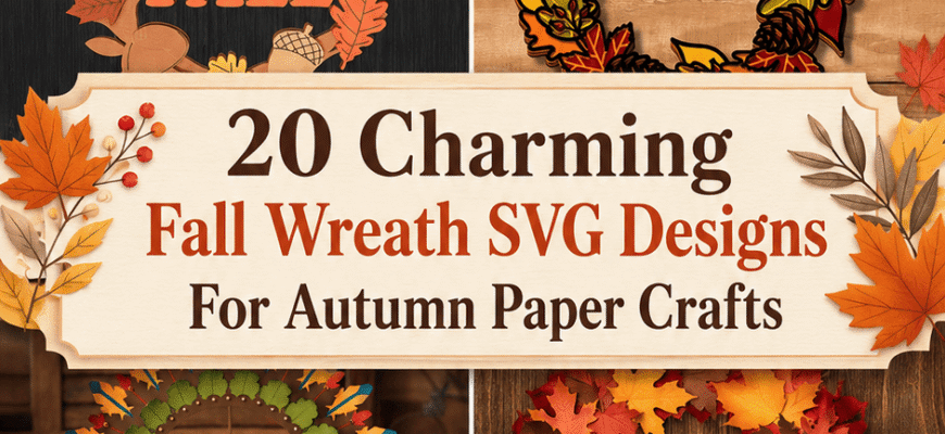 20 Charming Fall Wreath SVG Designs For Autumn Paper Crafts