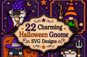 22 Charming Halloween Gnome SVG Designs