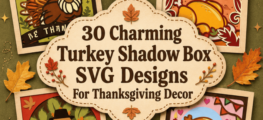 30 Charming Turkey Shadow Box SVG Designs For Thanksgiving Decor